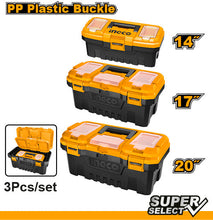 INGCO 3PC Plastic Tool Boxes Set 4"+17"+20"