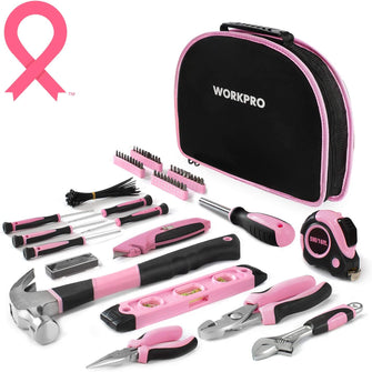 WORKPRO W009012WE Pink Lady Tool Kit with Pouch Metric 103PCS