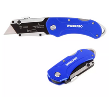WORKPRO W011007 Folding Utility Knife Retractable Aluminum Handle