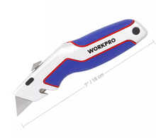 WORKPRO W013008 Utility Knife Retractable Quick-Change with 3 Extra Blades