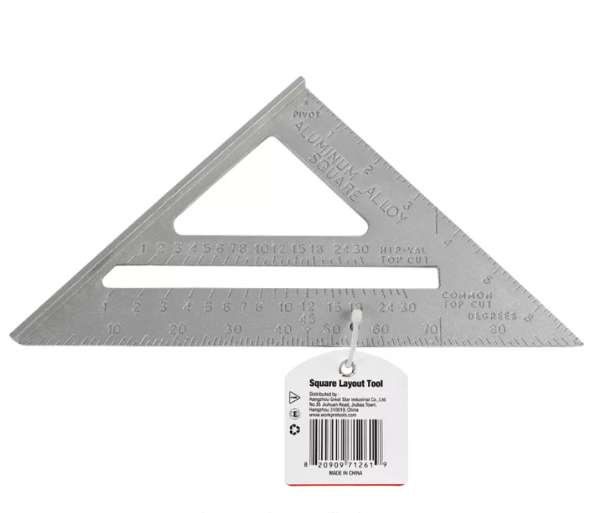 Carpenter Square 7 Inch Aluminum - Lightweight Triangle Rafter Tool For ...