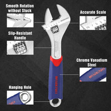WORKPRO Adjustable Wrench CR-V CP Grip Handle 160mm(6 Inch) 200mm(8 Inch) 250mm(10 Inch) 300mm(12 Inch)